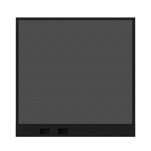 Configurable Acoustic Cubicle Partition Electric Hush Panel 4' x 4' Charcoal Gray Woven Fabric Black Trim