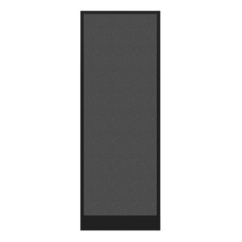 Configurable Acoustic Cubicle Partition Electric Hush Panel 2' x 6' Charcoal Gray Woven Fabric Black Trim
