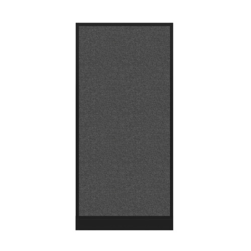 Configurable Acoustic Cubicle Partition Electric Hush Panel 3' x 6' Charcoal Gray Woven Fabric Black Trim