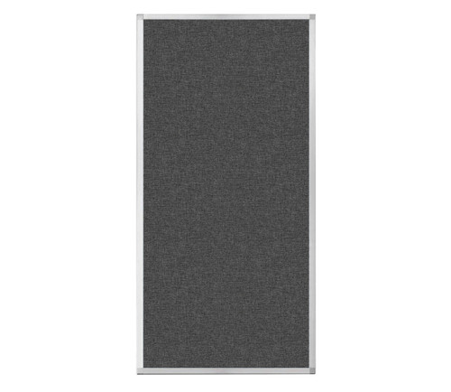Portable and Acoustic Partition Hush Panel Configurable Cubicle Partition 3' x 6' Charcoal Gray Woven Fabric
