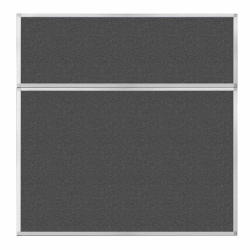 Portable and Acoustic Partition Hush Panel Configurable Cubicle Partition 6' x 6' Charcoal Gray Woven Fabric