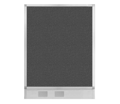 Configurable Acoustic Cubicle Partition Electric Hush Panel 3' x 4' Charcoal Gray Woven Fabric w/ Electric Channel
