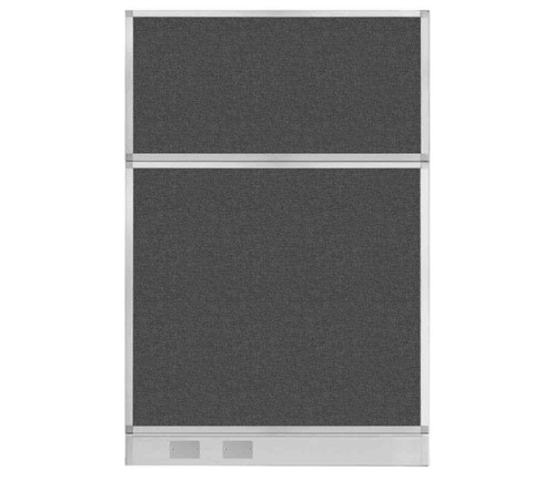 Configurable Acoustic Cubicle Partition Electric Hush Panel 4' x 6' Charcoal Gray Woven Fabric w/ Electric Channel