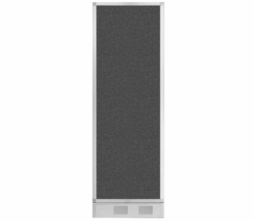 Configurable Acoustic Cubicle Partition Electric Hush Panel 2' x 6' Charcoal Gray Woven Fabric w/ Electric Channel