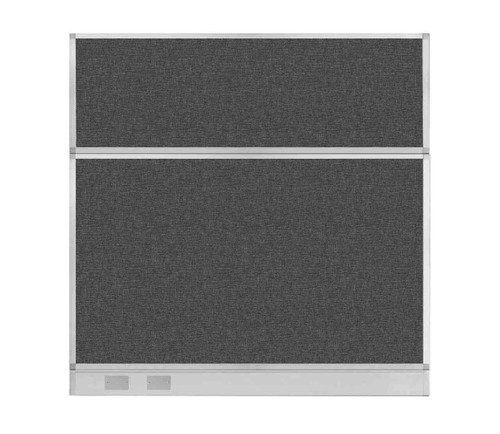 Configurable Acoustic Cubicle Partition Electric Hush Panel 6' x 6' Charcoal Gray Woven Fabric w/ Electric Channel