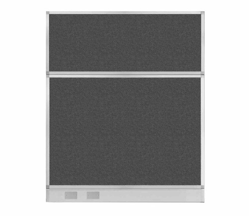 Configurable Acoustic Cubicle Partition Electric Hush Panel 5' x 6' Charcoal Gray Woven Fabric w/ Electric Channel