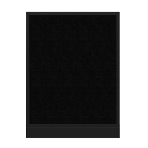 Configurable Acoustic Cubicle Partition Electric Hush Panel 3' x 4' Black Woven Fabric Black Trim