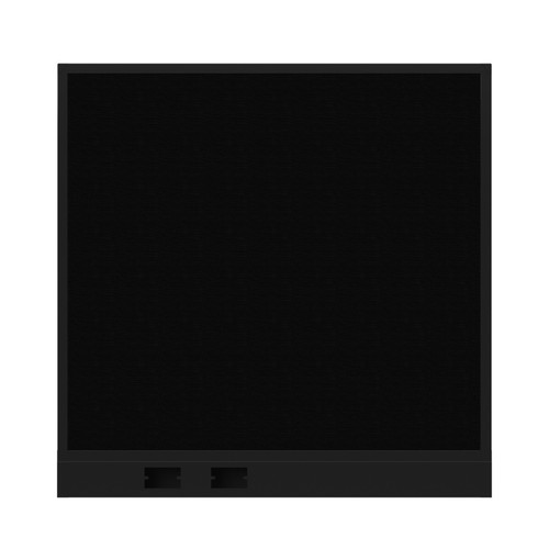 Configurable Acoustic Cubicle Partition Electric Hush Panel 4' x 4' Black Woven Fabric Black Trim