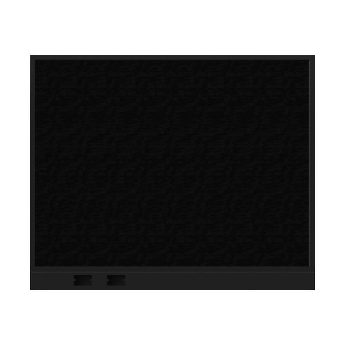 Configurable Acoustic Cubicle Partition Electric Hush Panel 5' x 4' Black Woven Fabric Black Trim
