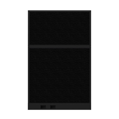 Configurable Acoustic Cubicle Partition Electric Hush Panel 4' x 6' Black Woven Fabric Black Trim