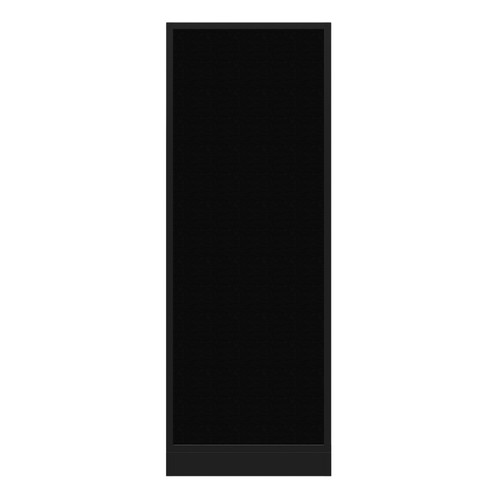 Configurable Acoustic Cubicle Partition Electric Hush Panel 2' x 6' Black Woven Fabric Black Trim