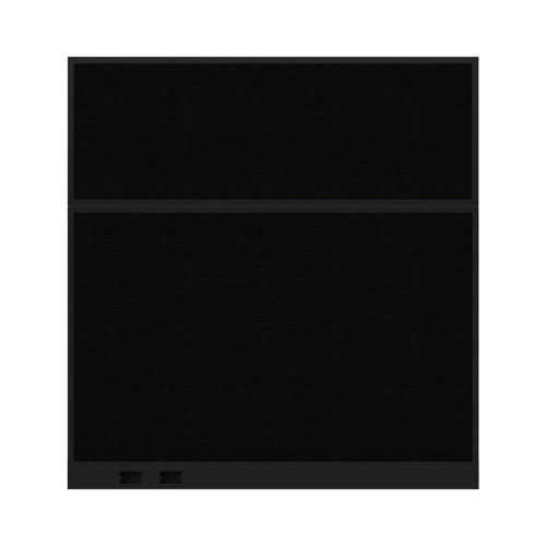 Configurable Acoustic Cubicle Partition Electric Hush Panel 6' x 6' Black Woven Fabric Black Trim