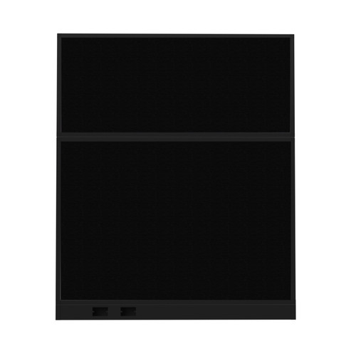 Configurable Acoustic Cubicle Partition Electric Hush Panel 5' x 6' Black Woven Fabric Black Trim