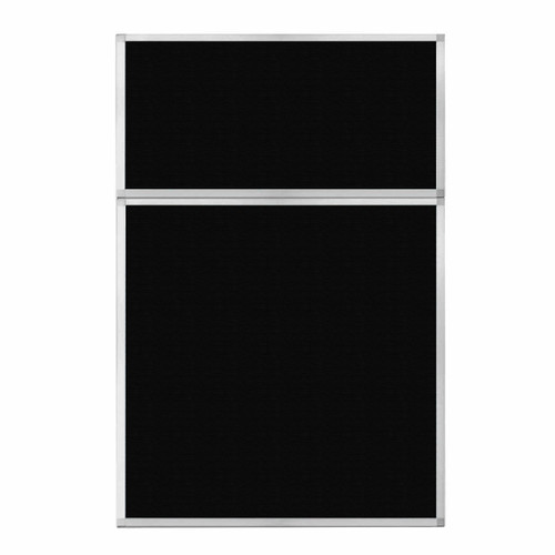 Portable and Acoustic Partition Hush Panel Configurable Cubicle Partition 4' x 6' Black Woven Fabric