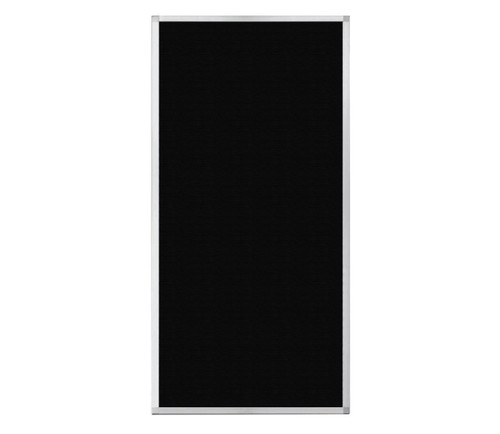 Portable and Acoustic Partition Hush Panel Configurable Cubicle Partition 3' x 6' Black Woven Fabric