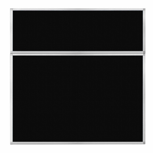 Portable and Acoustic Partition Hush Panel Configurable Cubicle Partition 6' x 6' Black Woven Fabric
