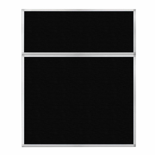 Portable and Acoustic Partition Hush Panel Configurable Cubicle Partition 5' x 6' Black Woven Fabric