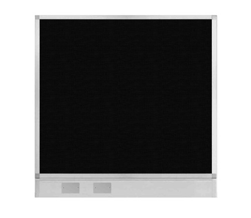Configurable Acoustic Cubicle Partition Electric Hush Panel 4' x 4' Black Woven Fabric w/ Electric Channel
