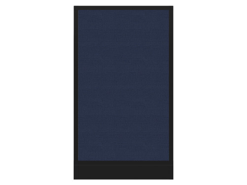 Configurable Acoustic Cubicle Partition Electric Hush Panel 2' x 4' Navy Blue Woven Fabric Black Trim