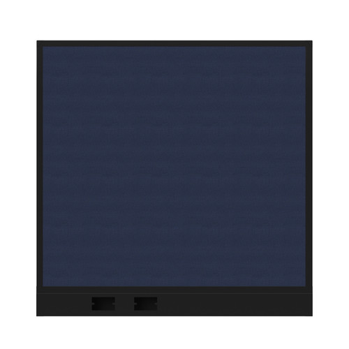 Configurable Acoustic Cubicle Partition Electric Hush Panel 4' x 4' Navy Blue Woven Fabric Black Trim