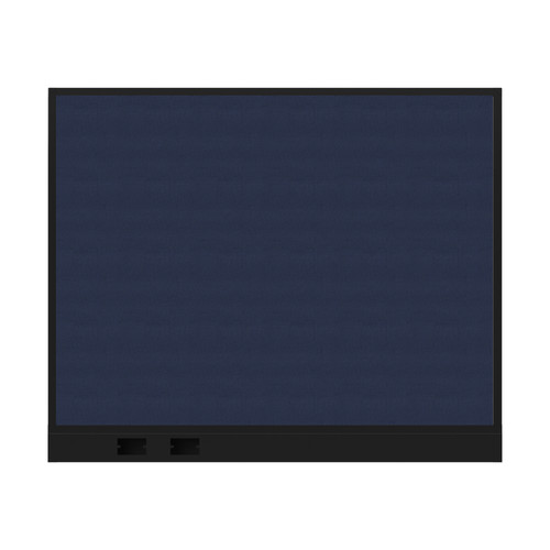 Configurable Acoustic Cubicle Partition Electric Hush Panel 5' x 4' Navy Blue Woven Fabric Black Trim