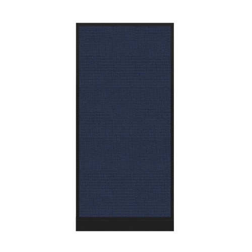 Configurable Acoustic Cubicle Partition Electric Hush Panel 3' x 6' Navy Blue Woven Fabric Black Trim