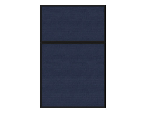 Portable and Acoustic Partition Hush Panel Configurable Cubicle Partition 4' x 6' Navy Blue Woven Fabric Black Trim