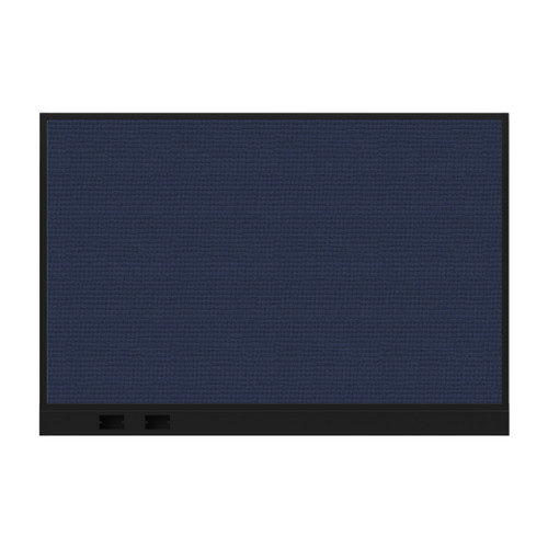 Configurable Acoustic Cubicle Partition Electric Hush Panel 6' x 4' Navy Blue Woven Fabric Black Trim