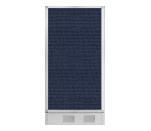 Configurable Acoustic Cubicle Partition Electric Hush Panel 2' x 4' Navy Blue Woven Fabric w/ Electric Channel