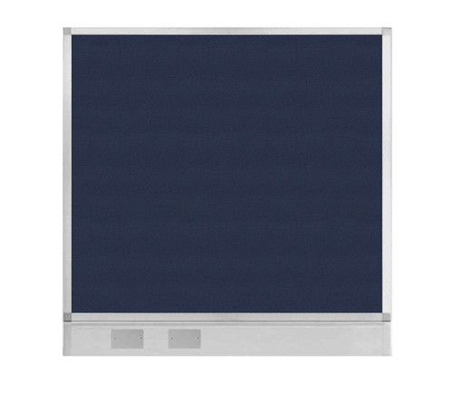 Configurable Acoustic Cubicle Partition Electric Hush Panel 4' x 4' Navy Blue Woven Fabric w/ Electric Channel