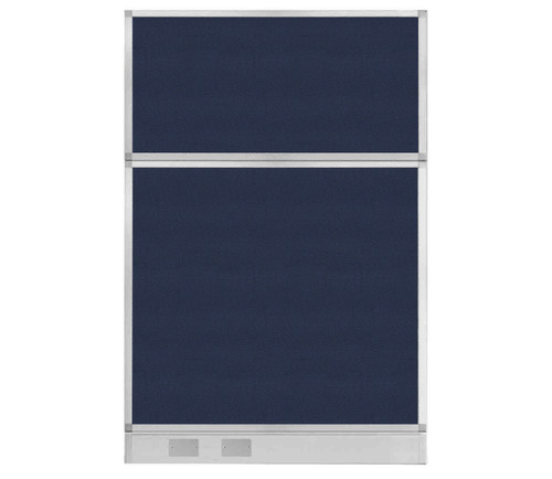 Configurable Acoustic Cubicle Partition Electric Hush Panel 4' x 6' Navy Blue Woven Fabric w/ Electric Channel