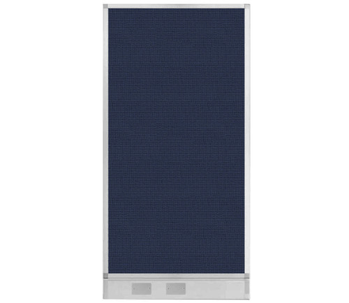 Configurable Acoustic Cubicle Partition Electric Hush Panel 3' x 6' Navy Blue Woven Fabric w/ Electric Channel