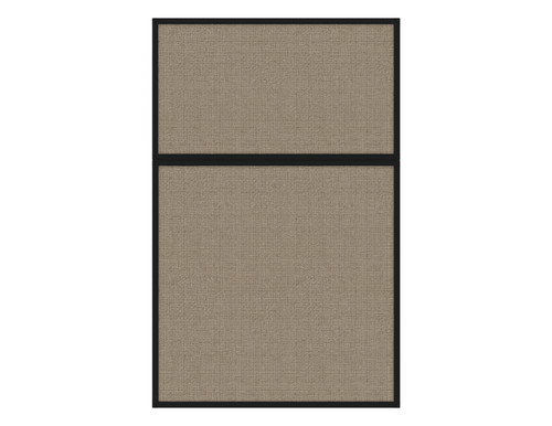 Portable and Acoustic Partition Hush Panel Configurable Cubicle Partition 4' x 6' Warm Pebble Woven Fabric Black Trim