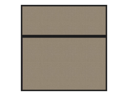 Portable and Acoustic Partition Hush Panel Configurable Cubicle Partition 6' x 6' Warm Pebble Woven Fabric Black Trim