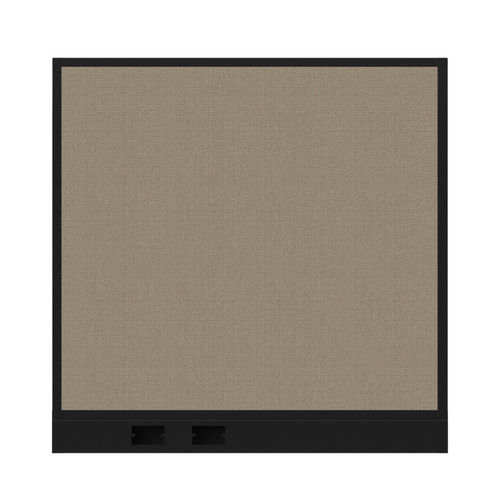 Configurable Acoustic Cubicle Partition Electric Hush Panel 4' x 4' Warm Pebble Woven Fabric Black Trim