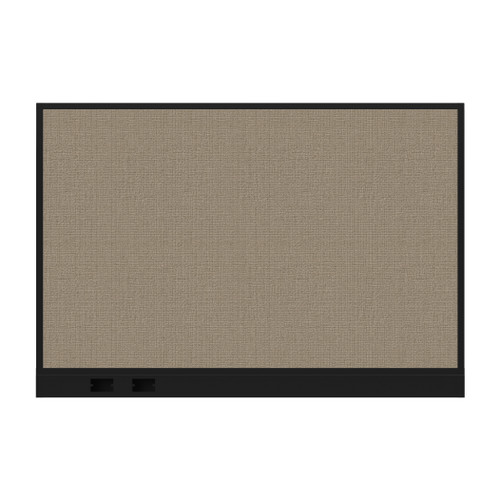 Configurable Acoustic Cubicle Partition Electric Hush Panel 6' x 4' Warm Pebble Woven Fabric Black Trim