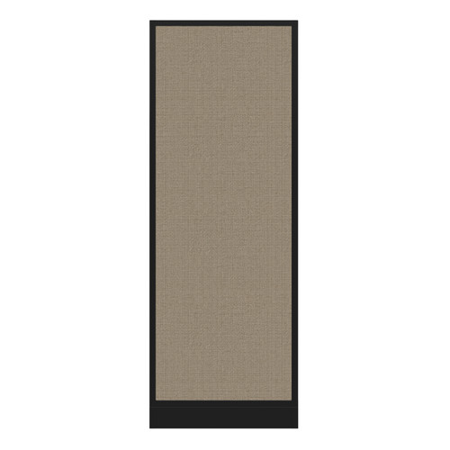 Configurable Acoustic Cubicle Partition Electric Hush Panel 2' x 6' Warm Pebble Woven Fabric Black Trim