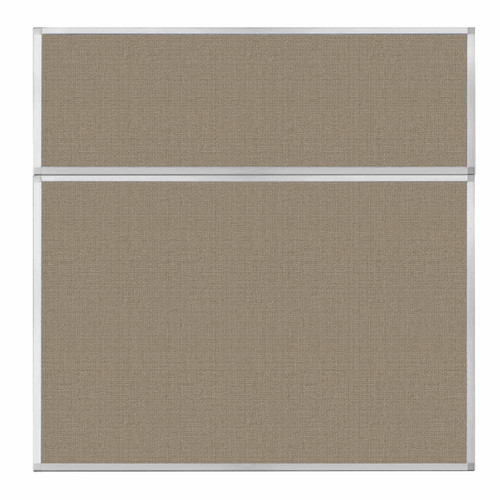 Portable and Acoustic Partition Hush Panel Configurable Cubicle Partition 6' x 6' Warm Pebble Woven Fabric
