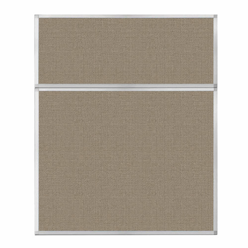 Portable and Acoustic Partition Hush Panel Configurable Cubicle Partition 5' x 6' Warm Pebble Woven Fabric