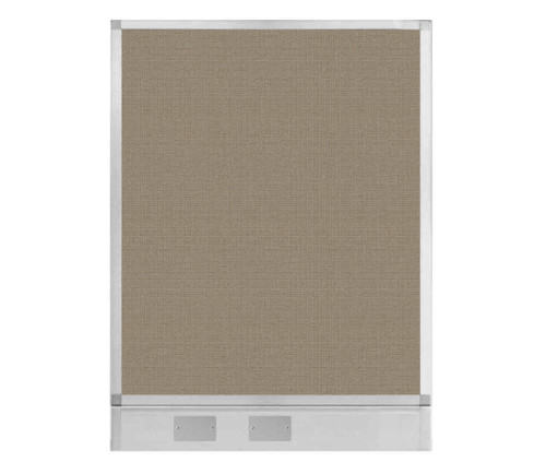 Configurable Acoustic Cubicle Partition Electric Hush Panel 3' x 4' Warm Pebble Woven Fabric W/ Electric Channel