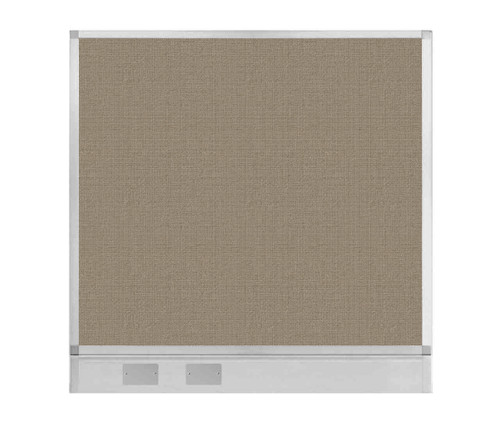 Configurable Acoustic Cubicle Partition Electric Hush Panel 4' x 4' Warm Pebble Woven Fabric W/ Electric Channel