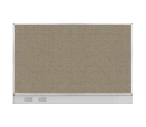 Configurable Acoustic Cubicle Partition Electric Hush Panel 6' x 4' Warm Pebble Woven Fabric W/ Electric Channel