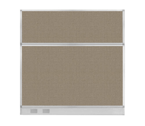 Configurable Acoustic Cubicle Partition Electric Hush Panel 6' x 6' Warm Pebble Woven Fabric W/ Electric Channel
