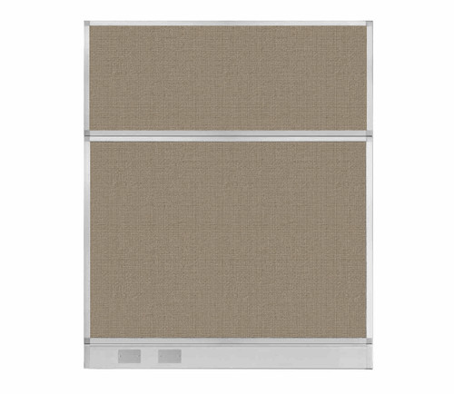 Configurable Acoustic Cubicle Partition Electric Hush Panel 5' x 6' Warm Pebble Woven Fabric W/ Electric Channel
