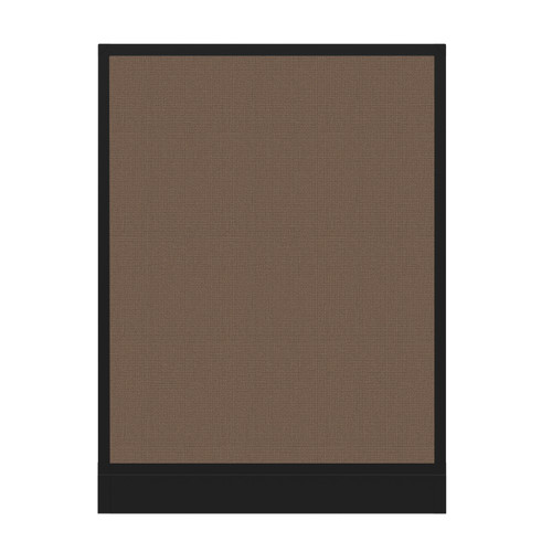 Configurable Acoustic Cubicle Partition Electric Hush Panel 3' x 4' Mocha Woven Fabric Black Trim