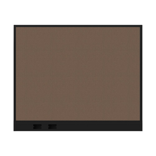 Configurable Acoustic Cubicle Partition Electric Hush Panel 5' x 4' Mocha Woven Fabric Black Trim