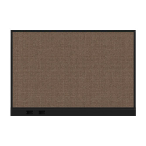 Configurable Acoustic Cubicle Partition Electric Hush Panel 6' x 4' Mocha Woven Fabric Black Trim