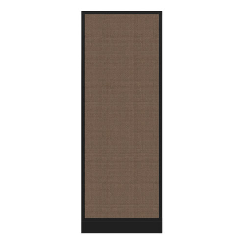 Configurable Acoustic Cubicle Partition Electric Hush Panel 2' x 6' Mocha Woven Fabric Black Trim