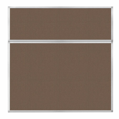 Portable and Acoustic Partition Hush Panel Configurable Cubicle Partition 6' x 6' Mocha Woven Fabric