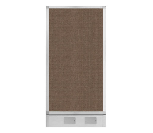 Configurable Acoustic Cubicle Partition Electric Hush Panel 2' x 4' Mocha Woven Fabric W/ Electric Channel